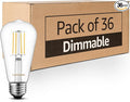 Lumiverse 36 Pack E26 led Bulb 60 watt dimmable Vintage LED Edison Bulbs 5.5W, 60W Equivalent,4000K Cool White, Antique Style ST19/ST58 LED Light Filament Bulbs, CRI 90+, E26 Base
