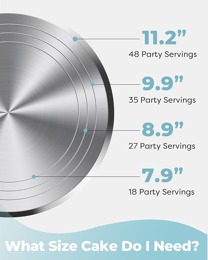 Kootek Aluminum Cake Stand Turntable for Party, Base Giratoria Para Pastele