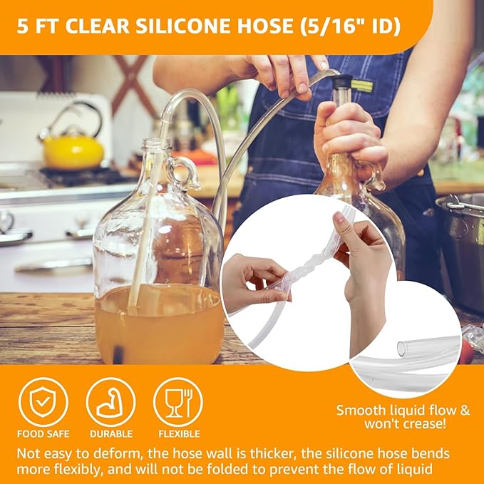 Hgkeke 3/8" Auto Siphon Beer Bottle Siphon Pump for Gallon Jugs