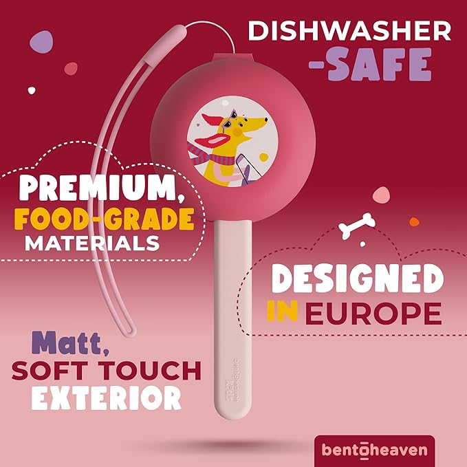 Bentoheaven Kids Utensils Set with Case, Reusable Fork & Spoon, Dachshund
