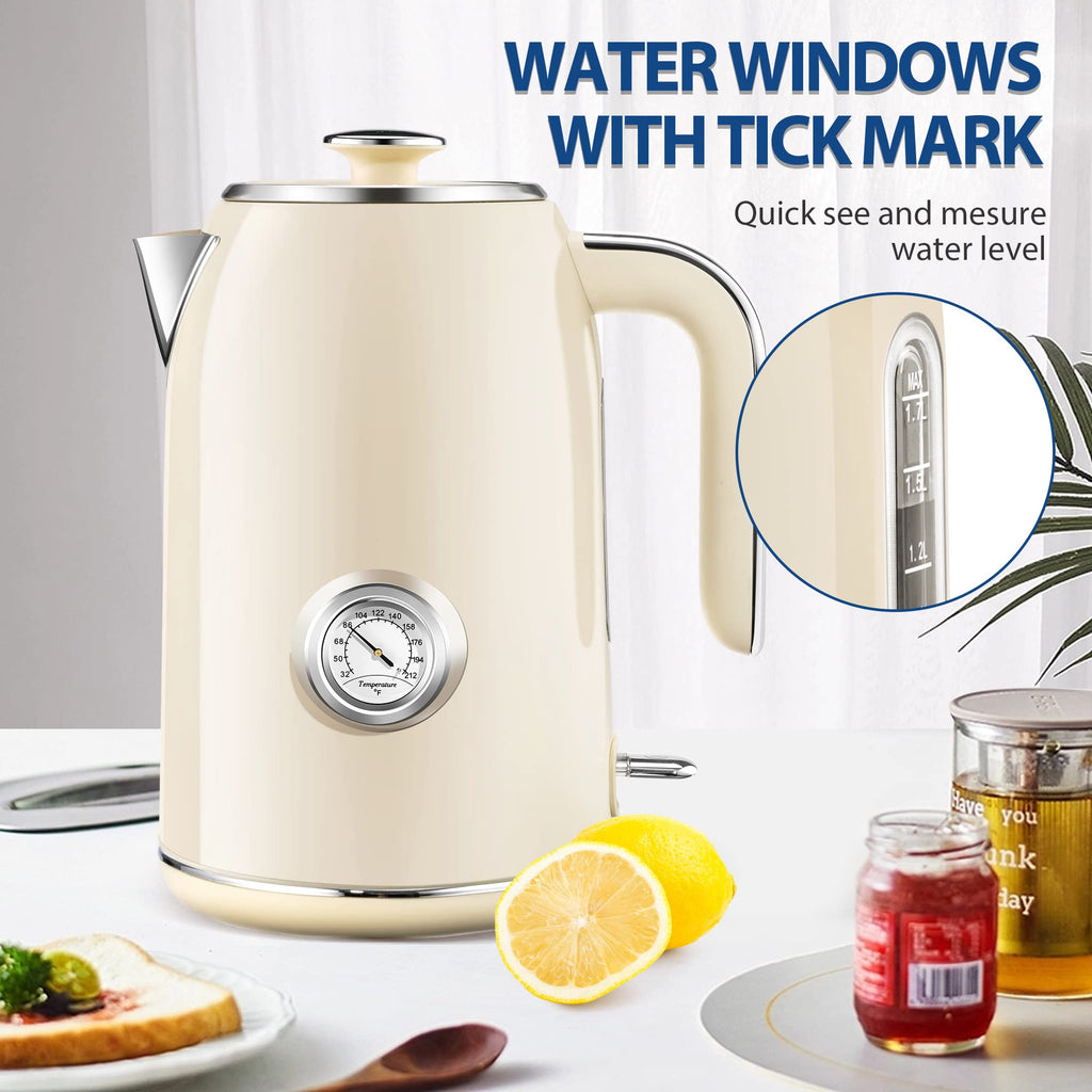 PUKOMC Electric Kettle, 1.7L Stainless Steel Electric tea kettle