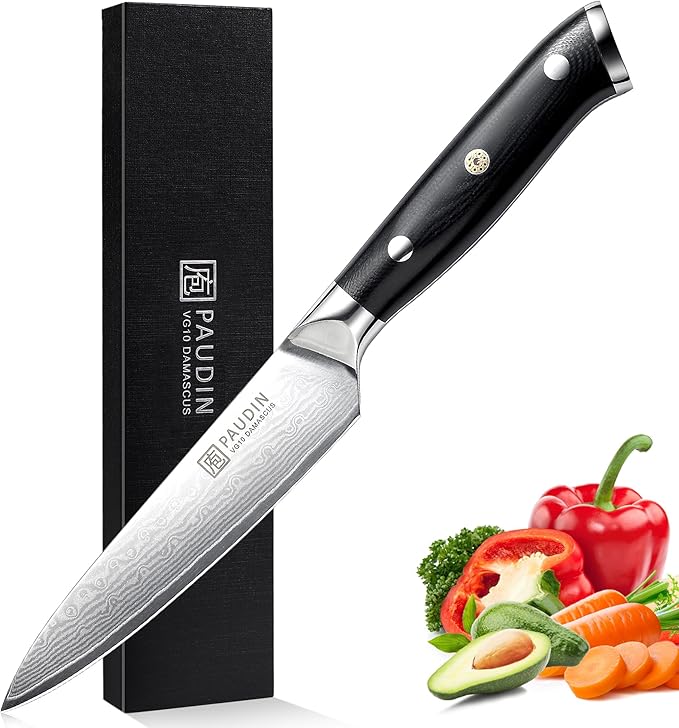 PAUDIN Utility Knife 5'', 67-Layer Forged Damascus Kitchen Knives