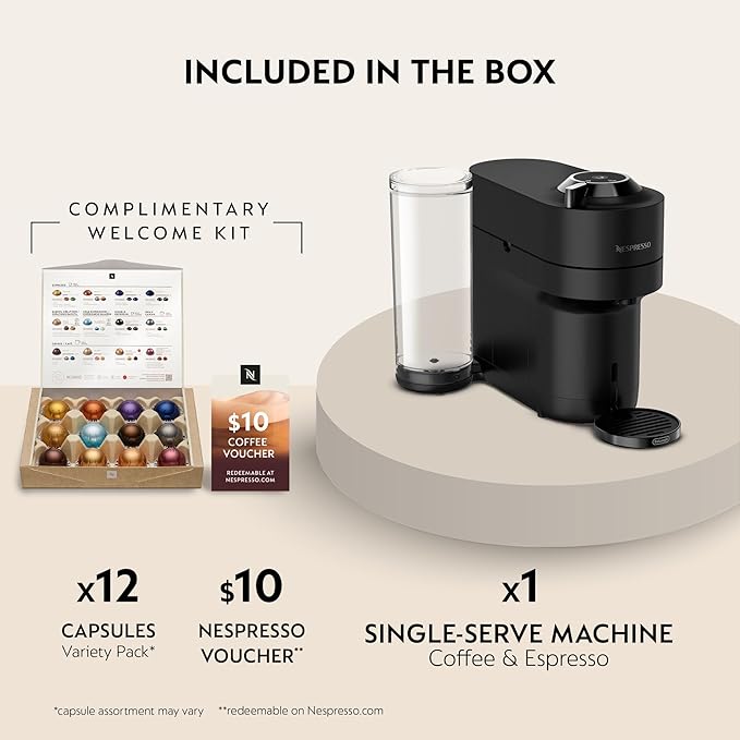 Nespresso Vertuo Pop+ Deluxe Coffee & Espresso Maker by De'Longhi, Black