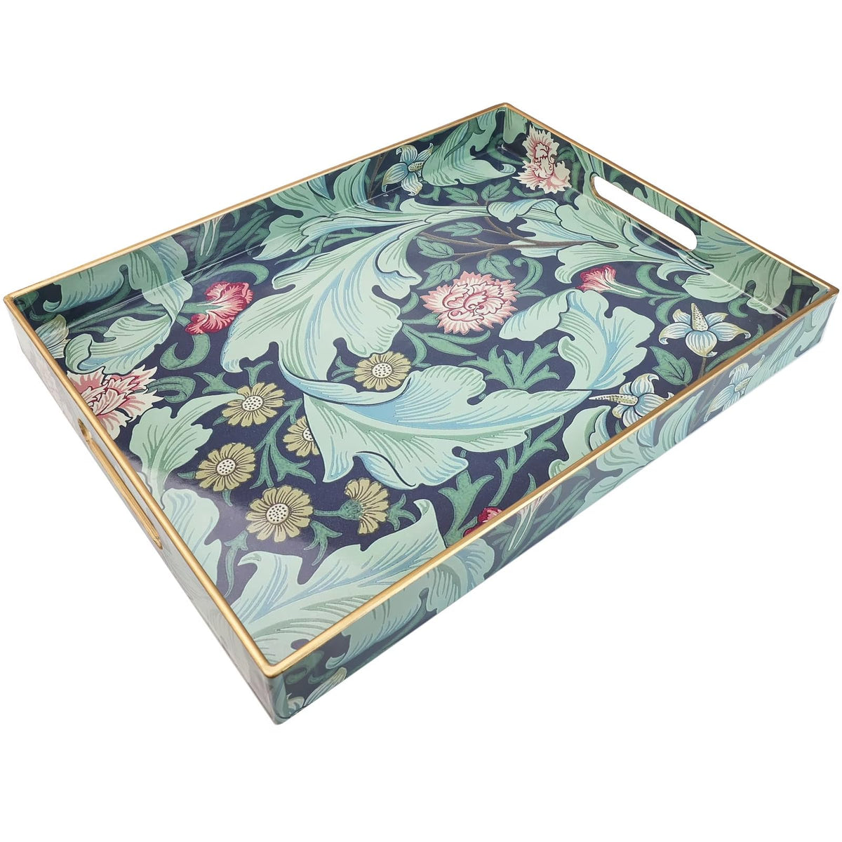 Spsyrine Plastic Serving Tray with Handles for Coffee Table, Dianthus
