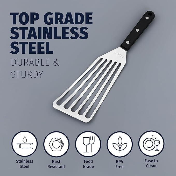Zulay Kitchen Stainless Steel Fish Turner Spatula