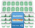 Weftnom Ice Cube Trays with Lids for Freezer, 5 Pack Silicone Set, 70 Cubes