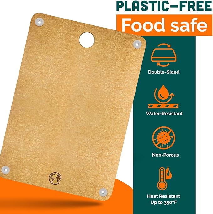 Earth’s Dreams Composite Wood Cutting Board 17” x 12” - Tan, Chopping Board