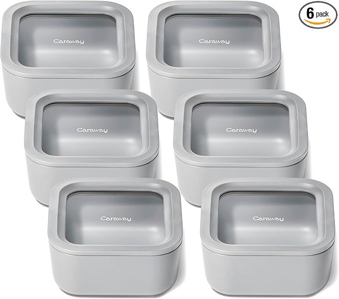 Caraway 6-Piece Glass Food Storage Container Set