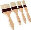 Boao 4 Pcs Pastry Brush, Natural Bristle Basting Brush for Cooking and Baking, BBQ Brushes for Butter, Baster, Oil, Egg, Sauce, Turkey, Grilling, Marinade and Kitchen Food(1, 1.5, 2, 3 Inch)