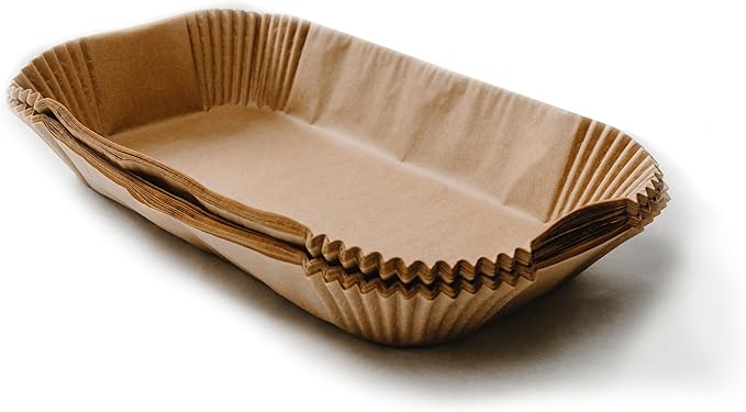 BakeBarn 9x13 Pre Formed Parchment Paper, Fits Any 9 x 13 inch Pan, Plastic Free Packaging with Storage Box, Natural Unbleached Food Grade Non-Stick Liners, Designed in USA, 50 Sheets