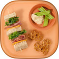 Madesmart Dipware Reusable Dining Plate, Serving Tray for Appetizers and Snacks, Sandwiches, Hummus, Sauces, Stackable & Removable Dip Bowl, PinkTerracotta