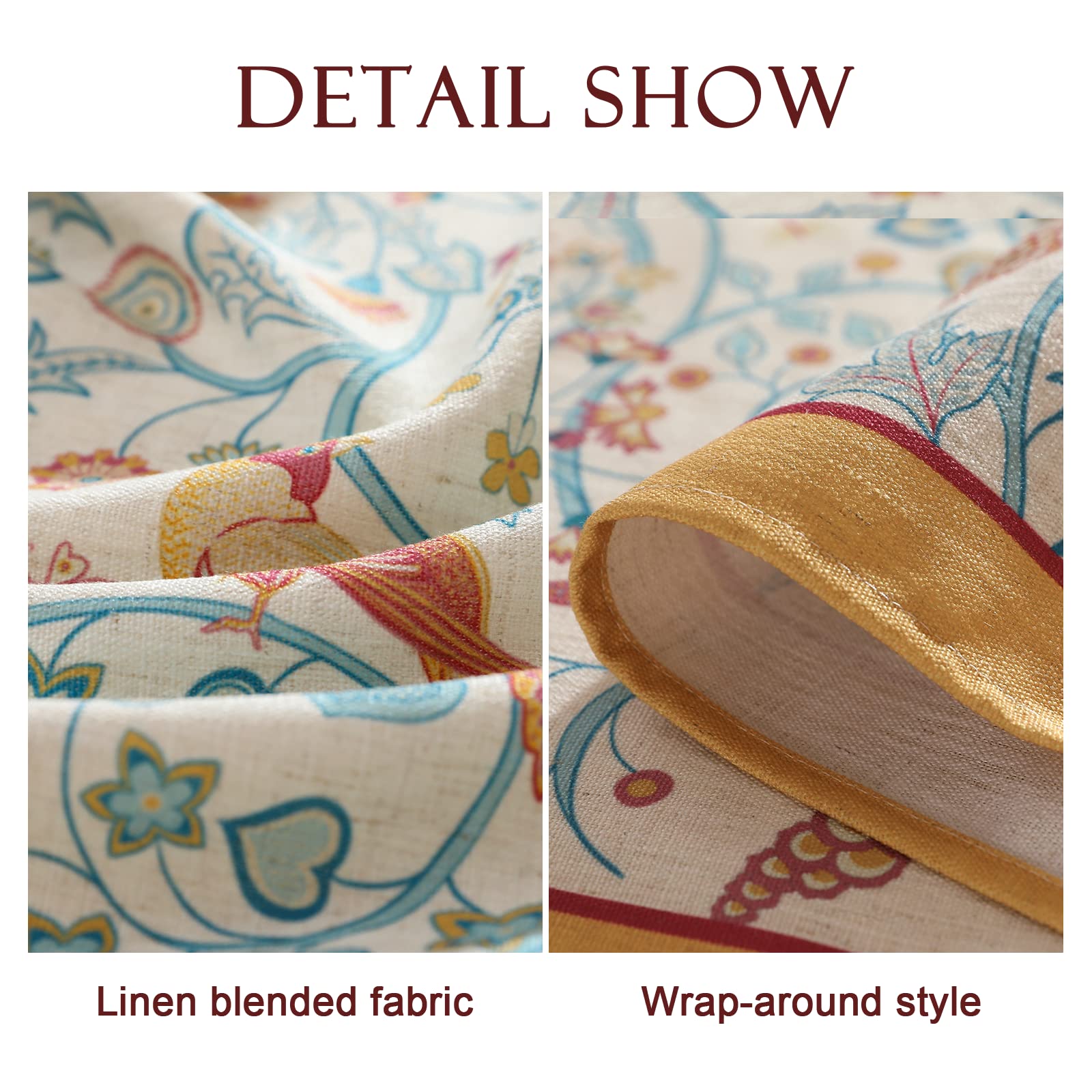 patdrea Vintage French Linen Tablecloth,Square,67"x67"-Magnolia