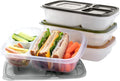Bentgo Easyboxes Stackable 3-Compartment Bento Lunch Boxes, Set of 4