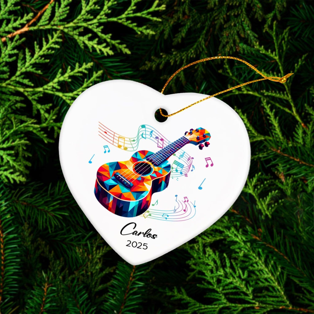 2026 Ukulele Musical Ceramic Ornaments Christmas Tree, Personalized Ukulele Player Ornament Gifts, Musician Ceramic Ornaments, Customized Instrument Xmas Hanging Ornament Keepsake with Name & Year