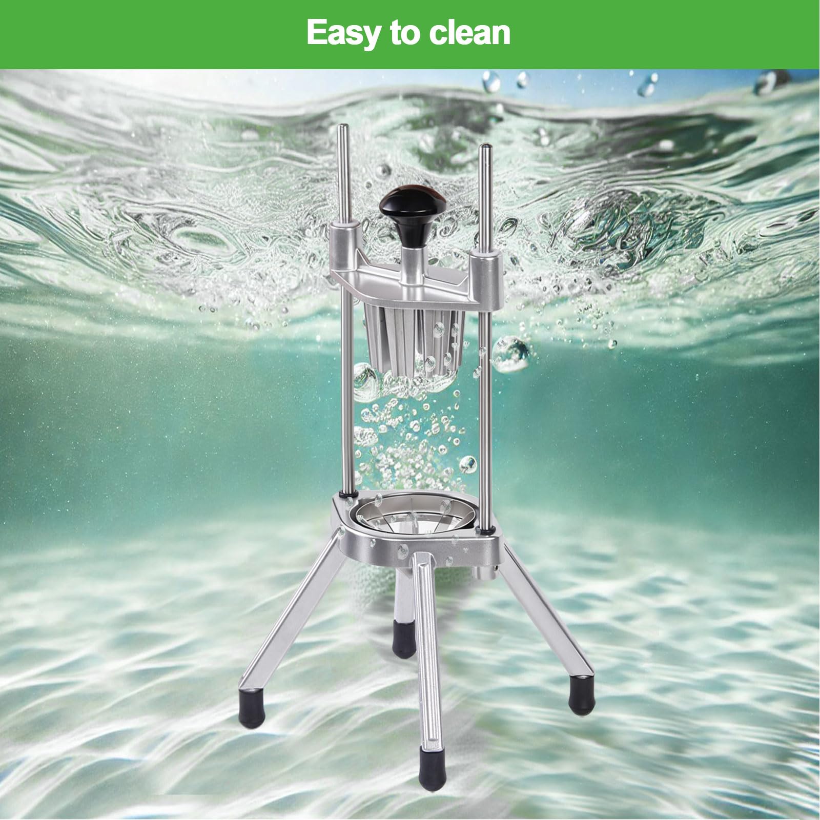 Commercial Lemon Cutter 4-Section with V-Shaped 420 Stainless Steel Blades，Easy Wedger Stainless Steel Blade Fruit Lime Slicer NSF Certified Easy-to-Use for Bar Restauran