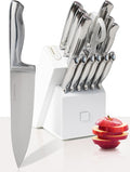 Styled Settings Stainless Steel Knife Set with Built In Sharpener, 14-Piece