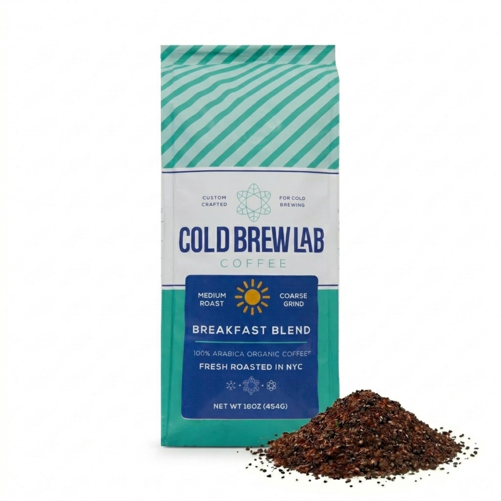 Cold Brew Organic Breakfast Blend Coffee, Coarse Ground, Medium Roast, 1 LB, for Cold Brewing & French Press
