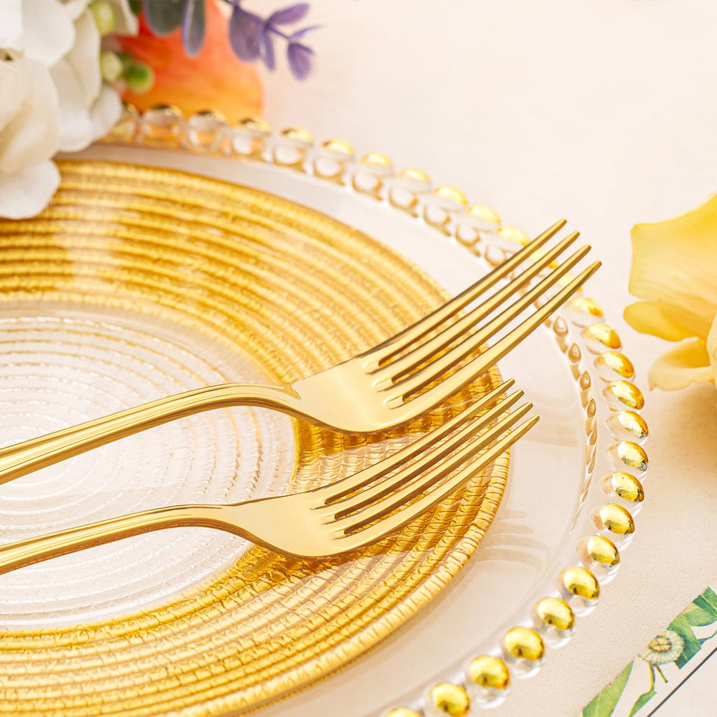 18/10 Stainless Steel Silverware Set for 4, 20 Piece Gold Flatware Set