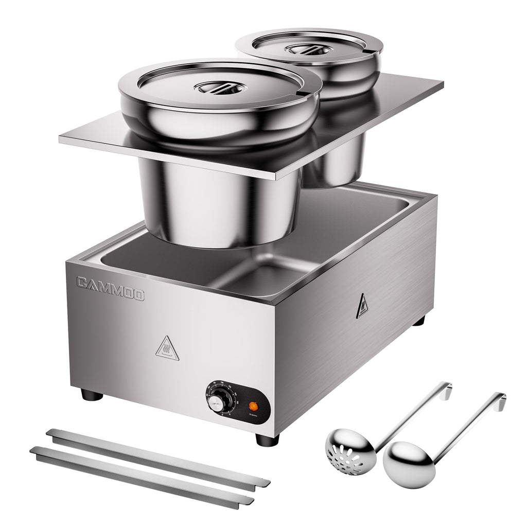 CAMMOO 2-in-1 Steam Table Food Warmer and Soup Warmer Commercial Portable
