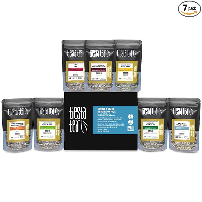 Tiesta Tea - Single Origin Tea Sampler Dry Flight Set, Loose Leaf