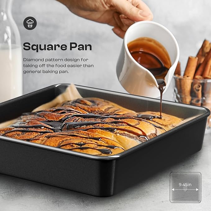 12-Piece Nonstick Bakeware Set, Stackable Non Toxic Baking Pans Set - Black