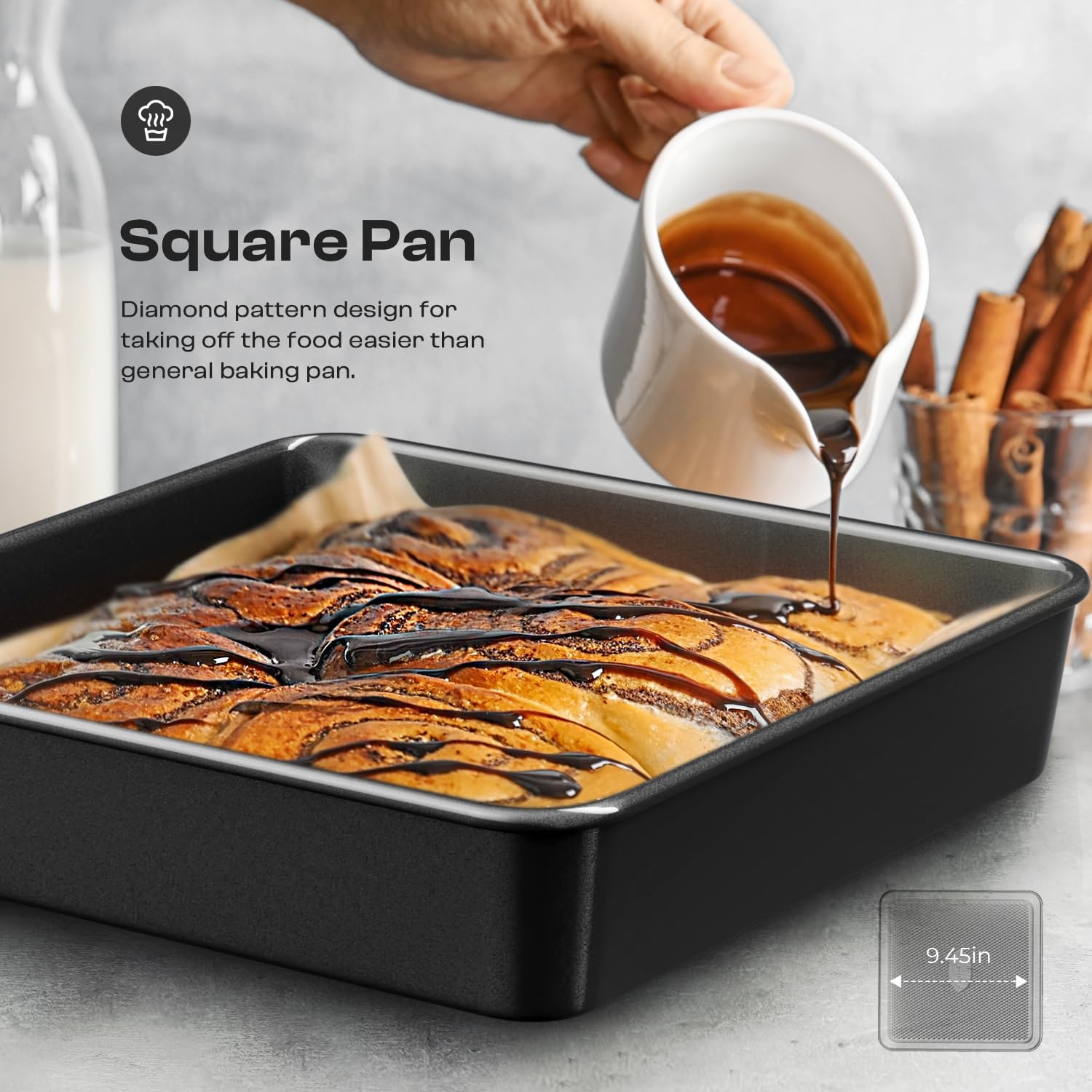 3Pcs Baking Sheet Pan Set, Large Nonstick Cookie Sheets Set, Gold