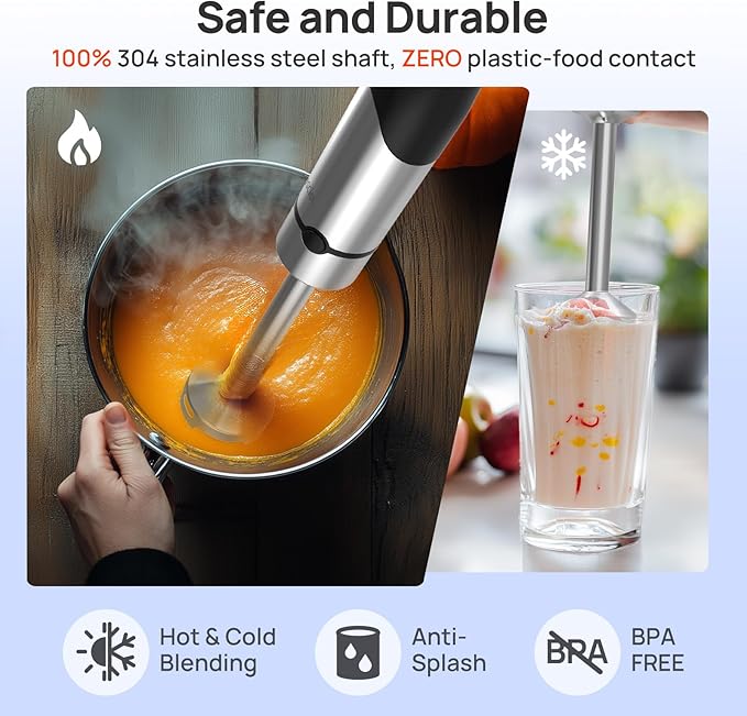 Consciot 7-in-1 Immersion Blender Handheld Max 1100W, Trigger Speed Control