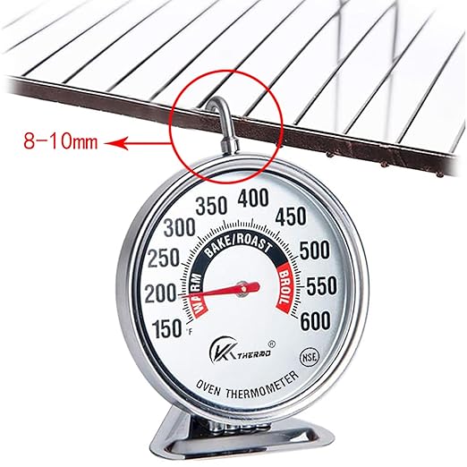 KT THERMO Oven Thermometer150-600°F, Oven Grill Fry Chef Smoker Analog Thermometer Instant Read Stainless Steel Kitchen Cooking Thermometer (1)