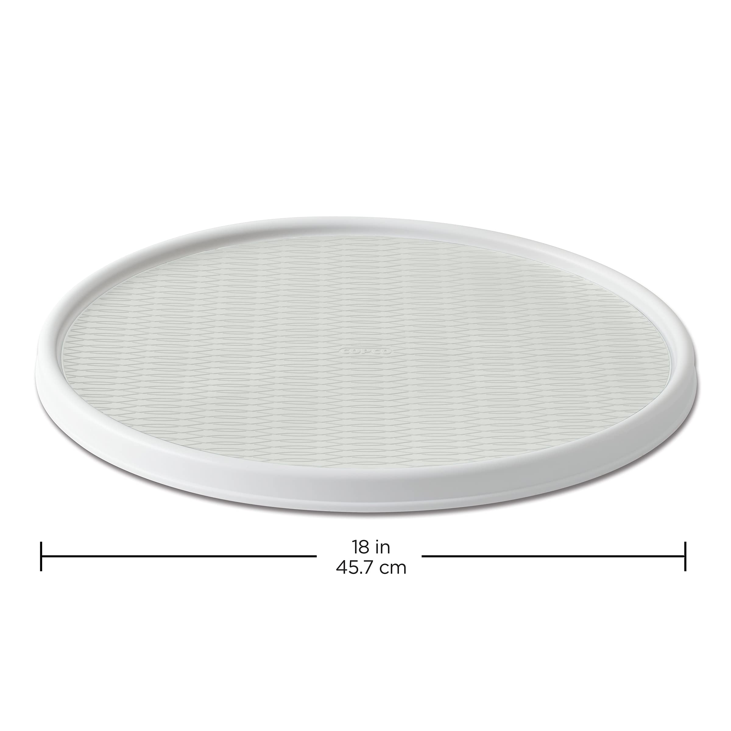 Copco Basics Non-Skid Lazy Susan for Under Sink and Cabinet Storage, 18 Inch, Crystalline