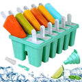 Silicone Popsicle Molds 10-cavity, DIY Ice Pop Mold for Kids Adult Teens, BPA Free Ice Cream Molds for Party Yogurt Juice Smoothies Sticks