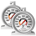 Youtex 2-Pack Oven Thermometer, Upgraded 100-600°F No-Holes Non-Discoloring Easy-to-Clean for Healthier Cooking, Easy-to-Read with Large Bright Numbers for Gas & Electric Ovens, Grills, and Smokers