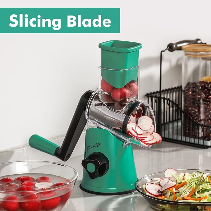 GDL Cheese Grater Hand Crank, Rotary Cheese shredder, Vegetable Slicer
