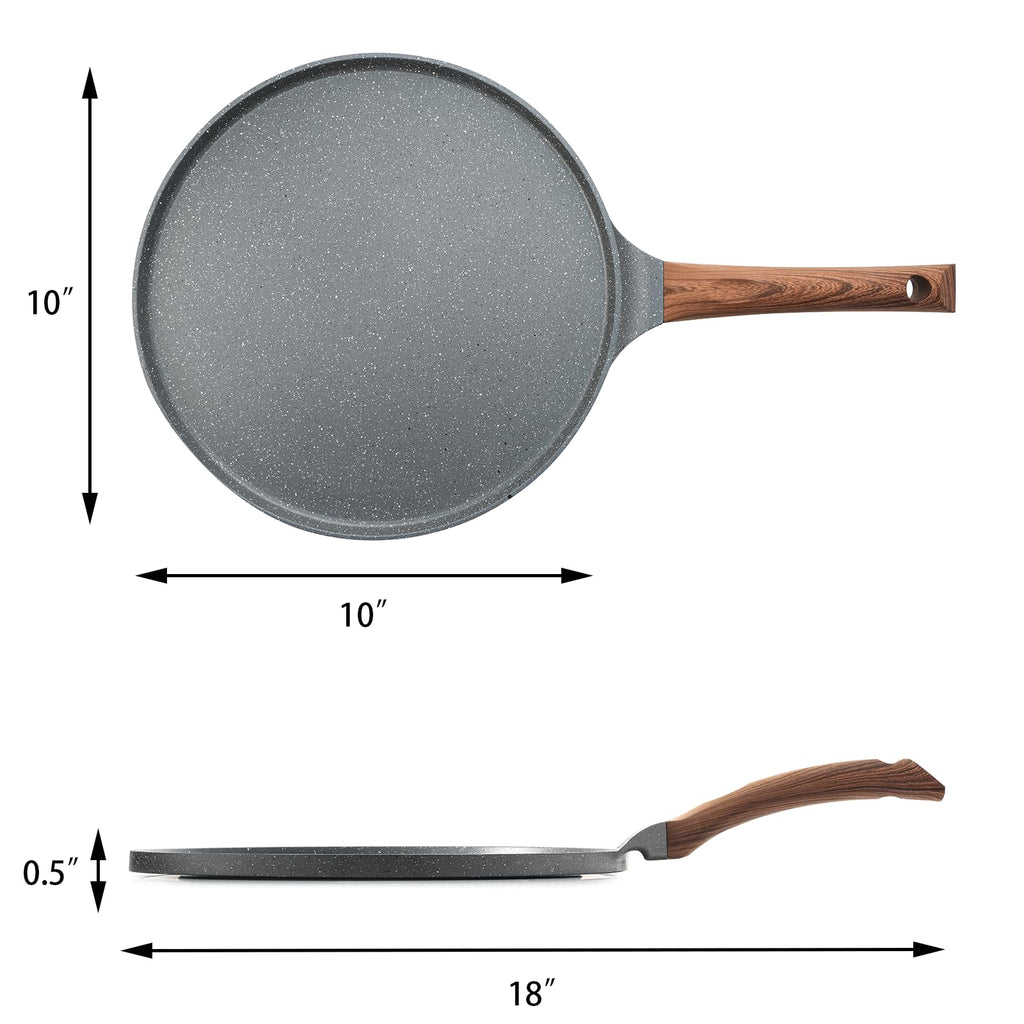 SENSARTE 10 Inch Nonstick Crepe Pan Granite Coating Pancake Pan Gray