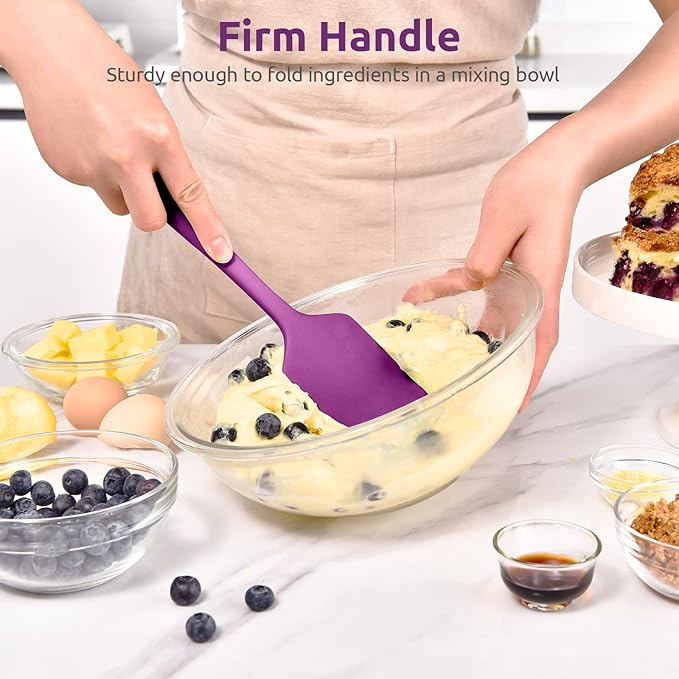 U-Taste Silicone Large Spatula, 600ºF High Temp Bowl Scraper, 11.38"/Purple