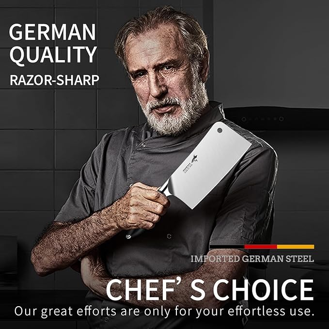 MAD SHARK 7.5 Inch Meat Cleaver with German Military Grade Composite Steel