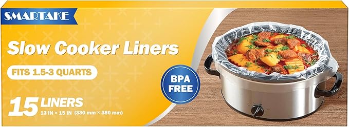 SMARTAKE Slow Cooker Liners, Small Size 13"x 15" 15 Liners