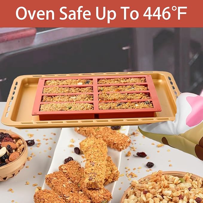 Gobrevv Chocolate Silicone Molds For Baking，Granola Cereal Candy Bar Mold