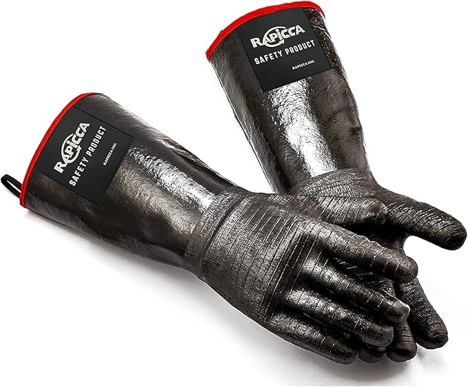 RAPICCA BBQ Grill Gloves, 700°F Heat Resistant Neoprene, 14 in XL