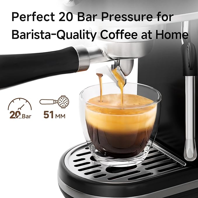 HIBREW H10B Programmable Espresso Machine with LED Display & Pressure Gauge