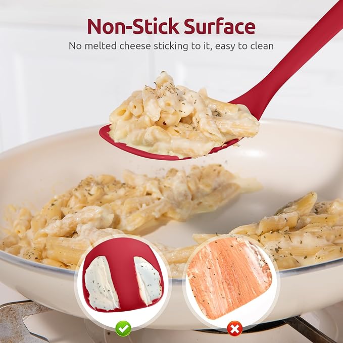 U-Taste Silicone Wok Spatula, 600ºF Heat Resistant Stir Fry Tool, Red