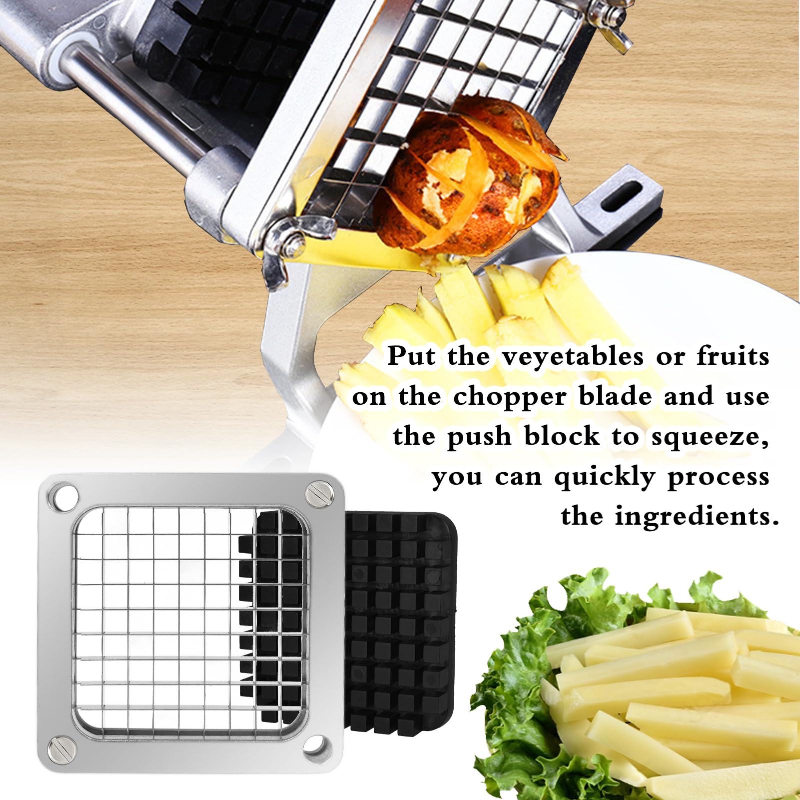 BSTSLL 1/4" and 3/8" Replacement Dicer Chopper Blade with Pusher Block