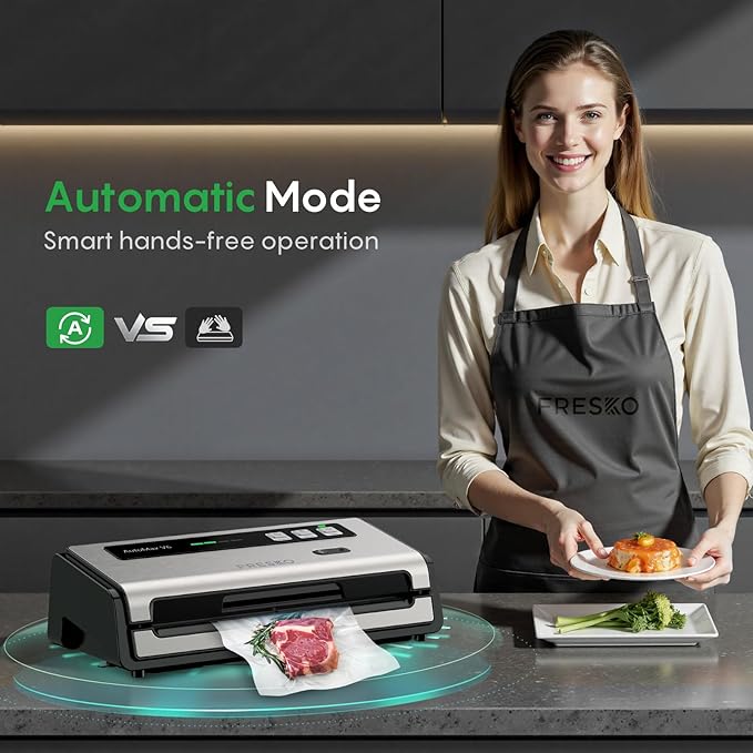 FRESKO Food Vacuum Sealer with Automatic Bag Detection & Built-in Cutter