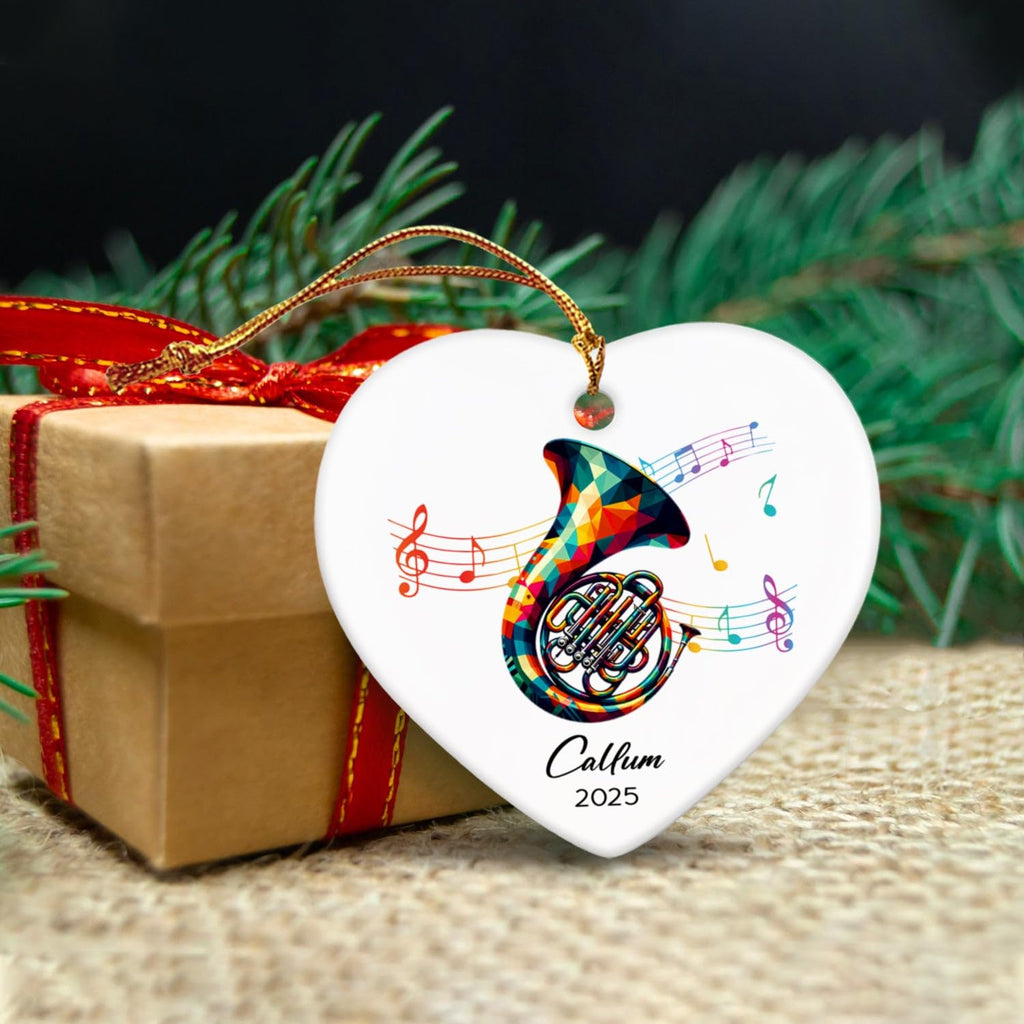 French Horn Ceramic Ornaments, Customized Name & Year French Horn Player Christmas Ornament Gifts, Musical Instrument Ornaments Xmas Tree, Personalized Music Lovers Ceramic Ornament Decoration 2026