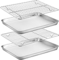Stainless Steel Baking Sheet Cookie Sheet Pan with Cooling Rack Set of 4
