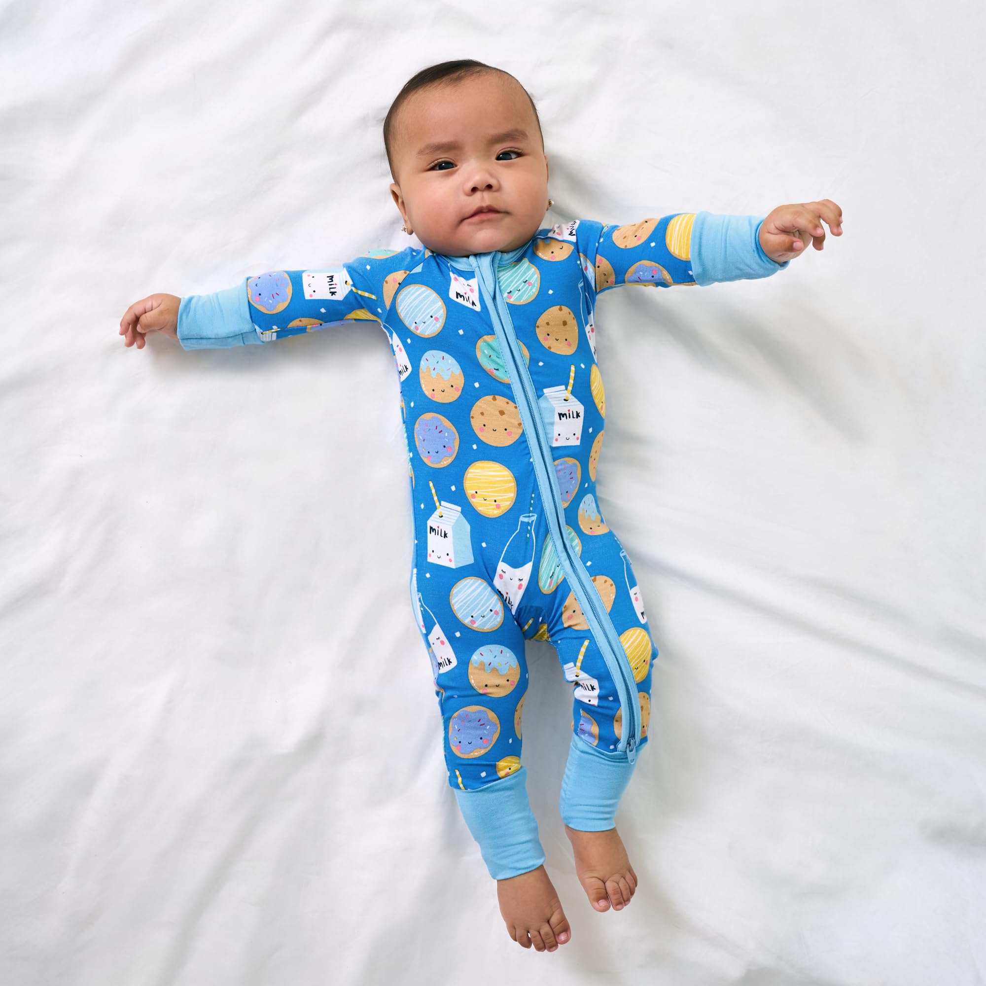 Little Sleepies Baby Pajamas, Blue Cookies & Milk, 2T