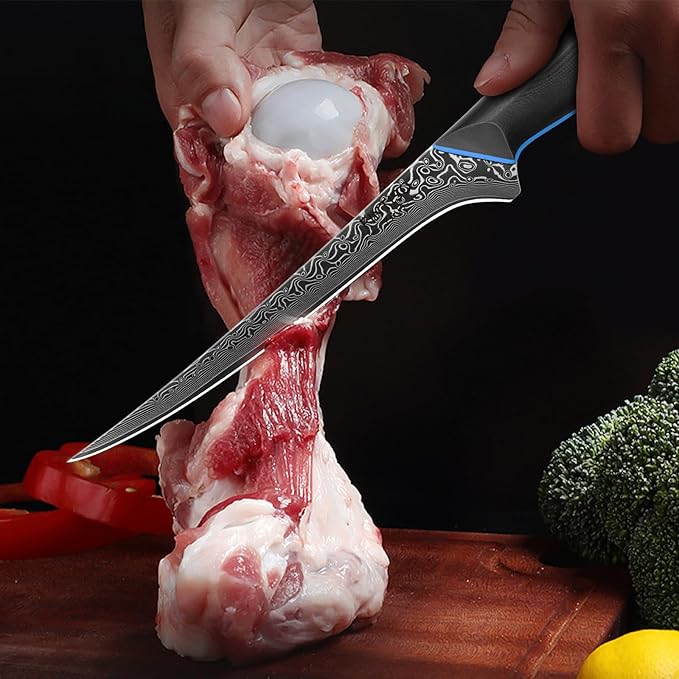 Fillet Knife 7 Inch, 67-Layer Damascus Steel Boning Knife with G10 Handle