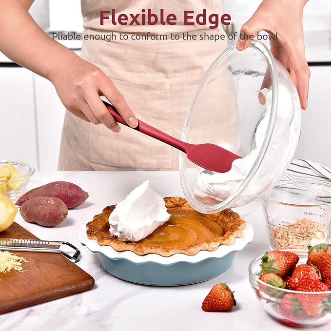 U-Taste Silicone Spoon Spatula, 480°F High Temp Scoop Spoonula, 11.38", Red