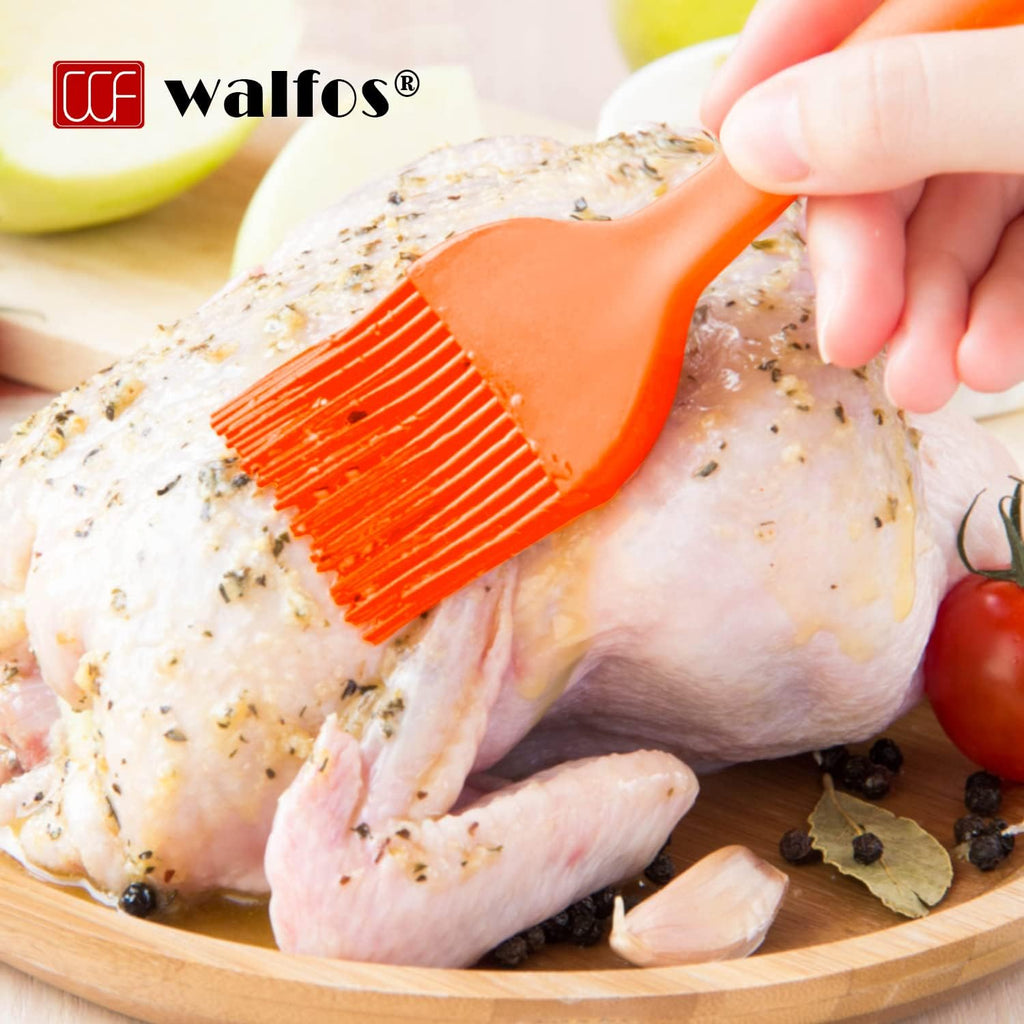 Walfos Silicone Pastry Brush, 600℉ Heat Resistasnt Basting Oil Butter Sauce Brush for Baking,BBQ Grill,Kitchen Cooking,BPA Free and Dishwasher Safe (5 Pcs)
