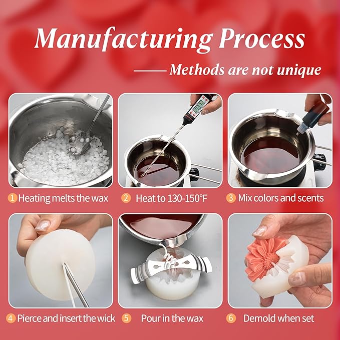 MGLIFEUL 2PCS 3D Flower Candle Making Molds Moldes de Silicona para Velas