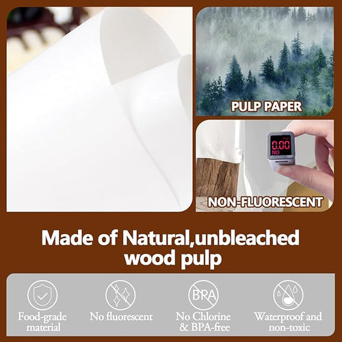 120PCS Thickened Parchment Paper, 12×16 In Heavy Duty & Non-Toxic Parchment Paper Sheets, White Parchment Paper for Bread Making, Pastry Baking, Daily Kitchen Use, No Cut Needed